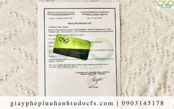 Trình tự thực hiện xin giấy chứng nhận health certificate cho bột bánh xèo
