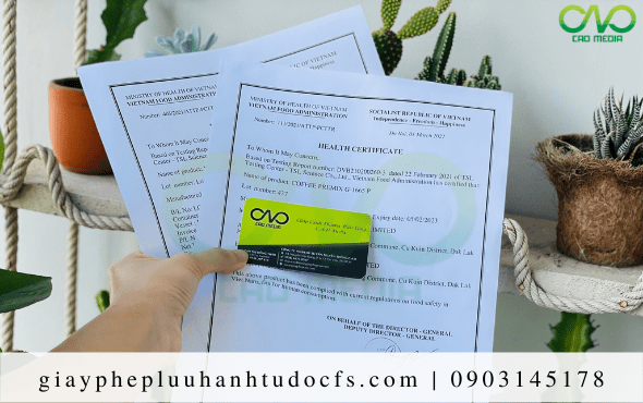 Quy định về xin giấy chứng nhận health certificate nui ống hữu cơ