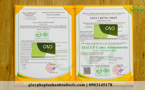 Giấy chứng nhận HACCP cho quán ăn